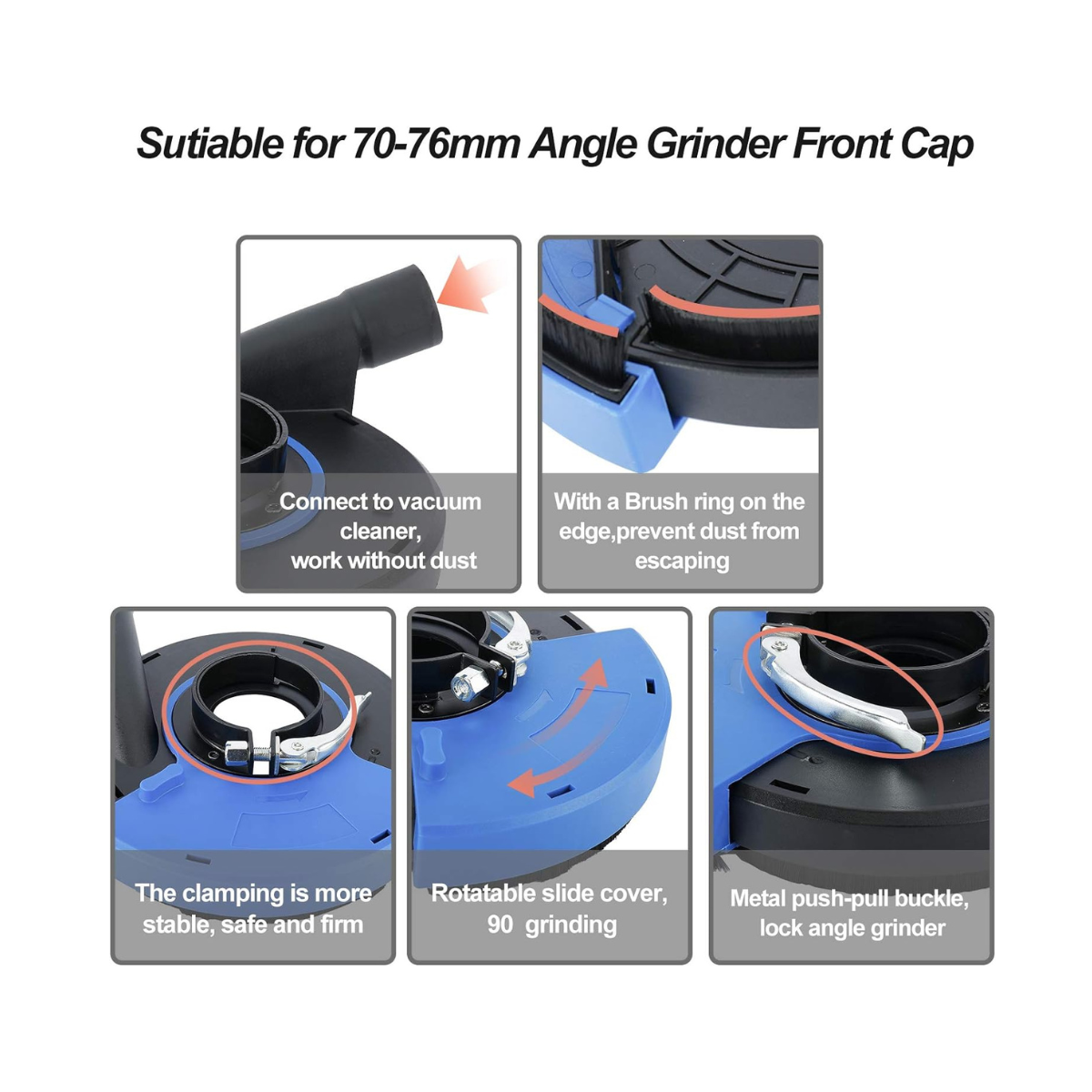 7 Inch/180 MM Expert Surface Grinding Dust Shroud for Angle Grinder