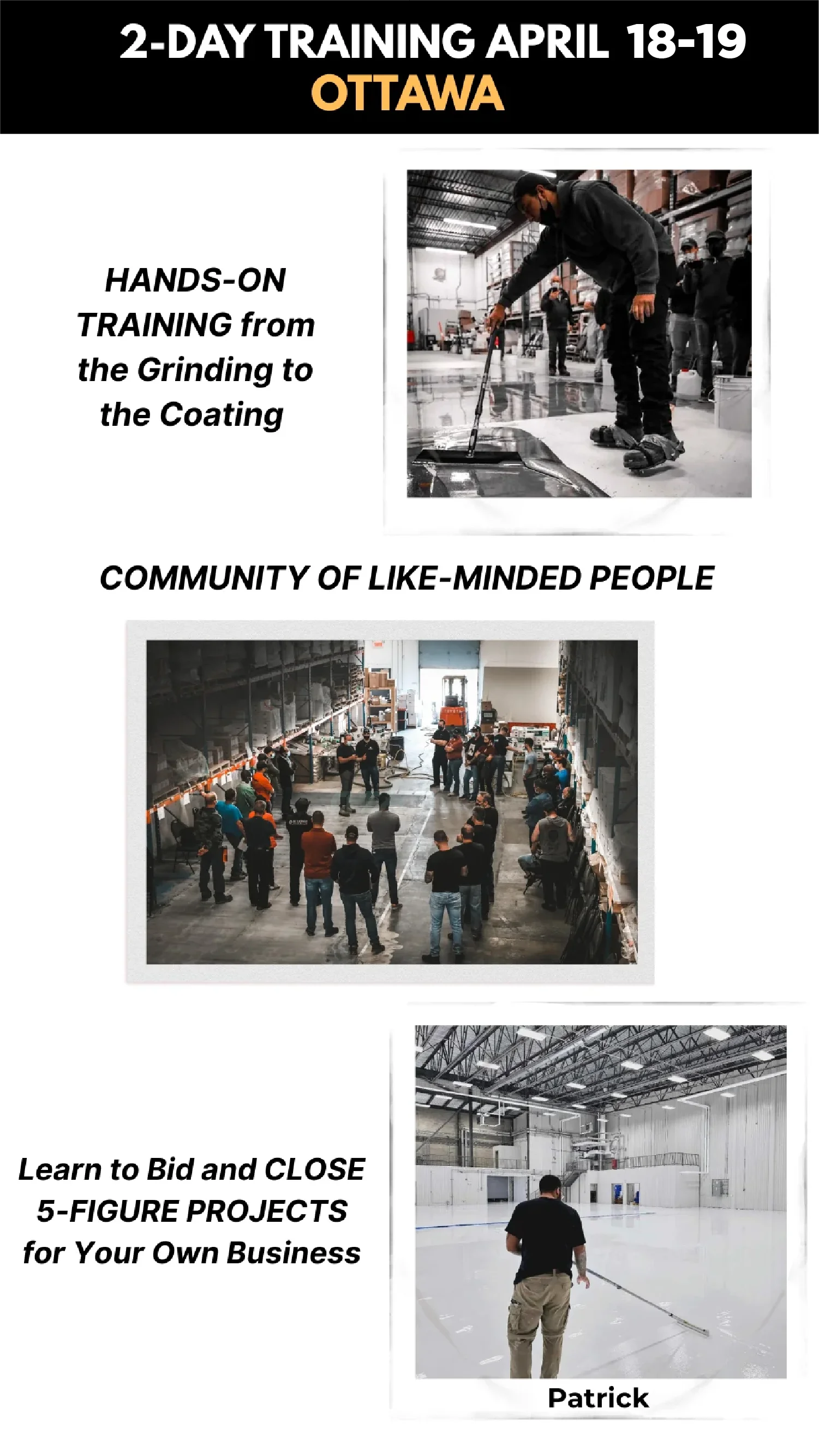 2-Day Epoxy Flooring Masterclass April 18th and 19th Ottawa G